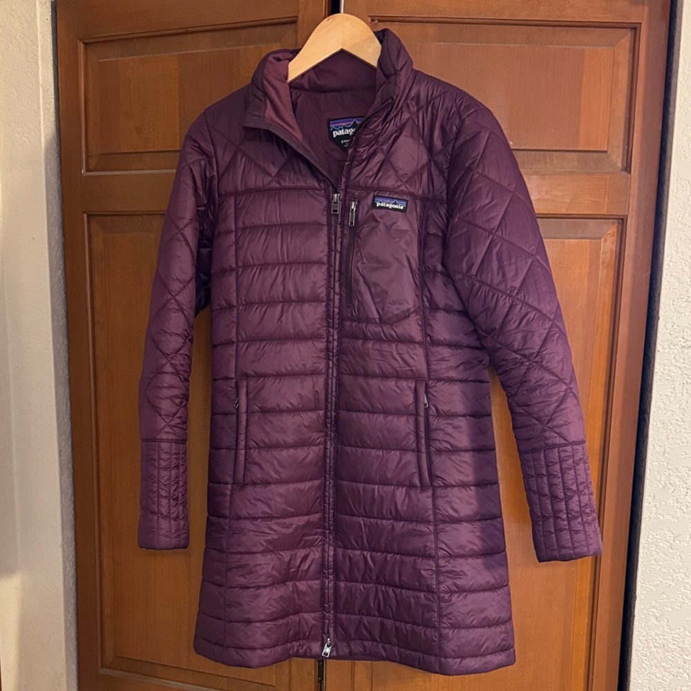 Patagonia Radalie Purple Long Down Puffer Coat